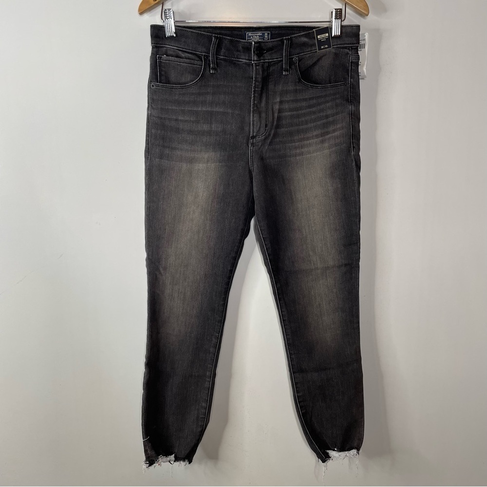 Abercrombie & Fitch High Rise Super Skinny Black Jeans Size 30/10 Short